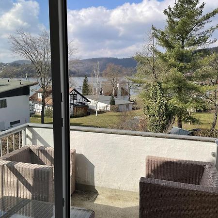 Gemutliche 93m2Fewo mit 2 Schlafzimmern und seitlichem Seeblick vom Balkon Scheid  Exterior foto