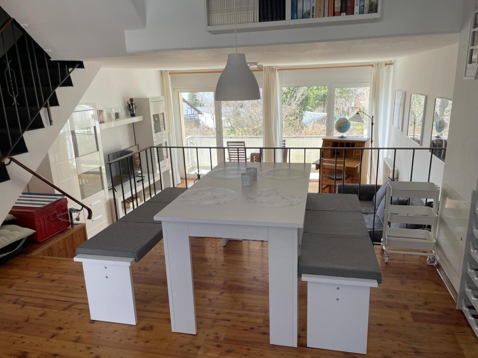 Gemutliche 93m2Fewo mit 2 Schlafzimmern und seitlichem Seeblick vom Balkon Scheid  Exterior foto